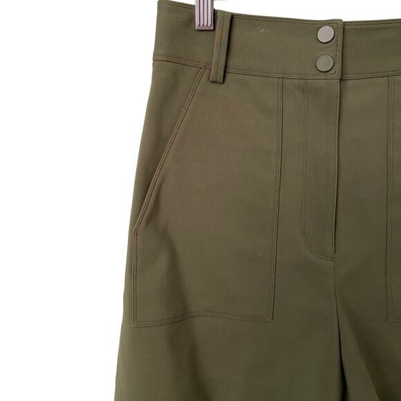 Tibi High Rise Olive Urban Stretch Cargo Shorts in Size 2 - Picture 4 of 10
